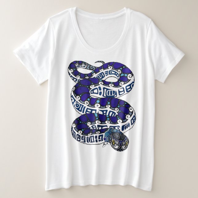 Schlange Große Größe T-Shirt (Design vorne)