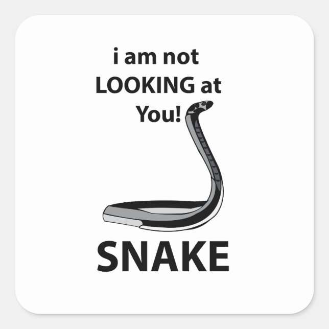 Schlange ich sehe dich nicht an Funny Snake Quadratischer Aufkleber (Vorderseite)