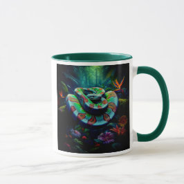 Schlange in den Dschungel gewickelt. Tasse