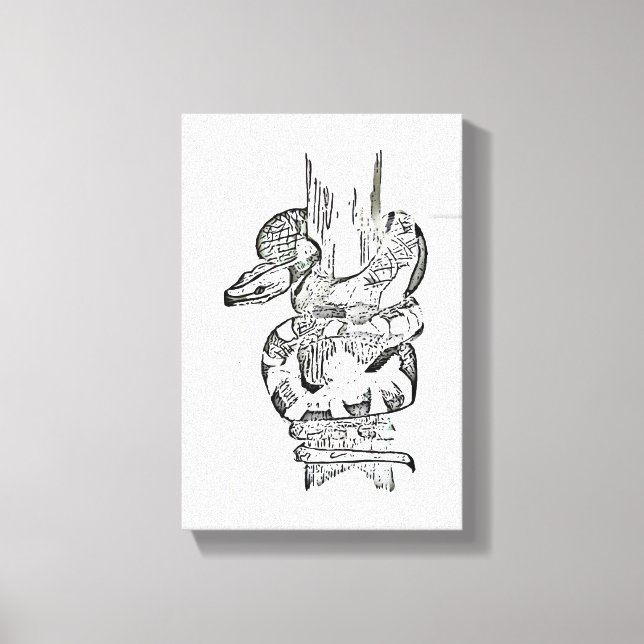 Schlange in der Nähe von Baumkanvas Print Leinwanddruck (Vorderseite)
