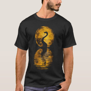 Schlange Kobra Reptil Schlange Mond Reflexion Silh T-Shirt
