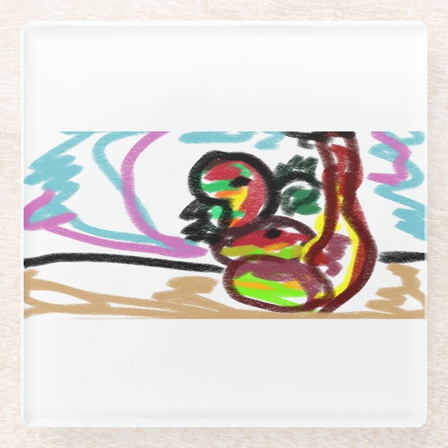 Schlange Liebe Glasuntersetzer (Vorderseite)