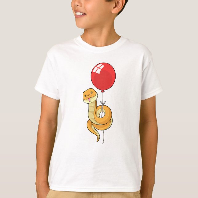 Schlange mit Ballon T-Shirt (Vorderseite)