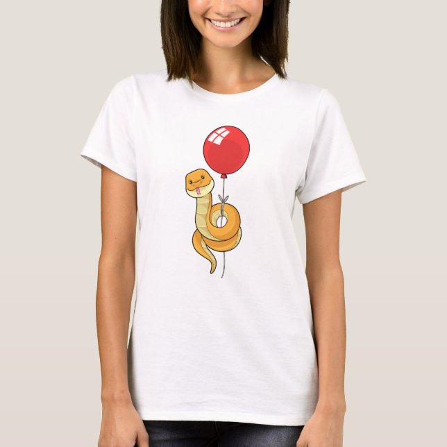 Schlange mit Ballon T-Shirt (Vorderseite)