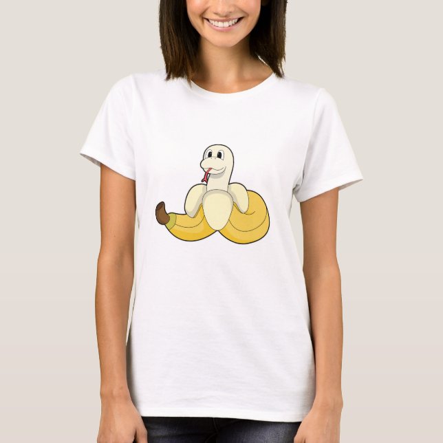 Schlange mit Banana T-Shirt (Vorderseite)