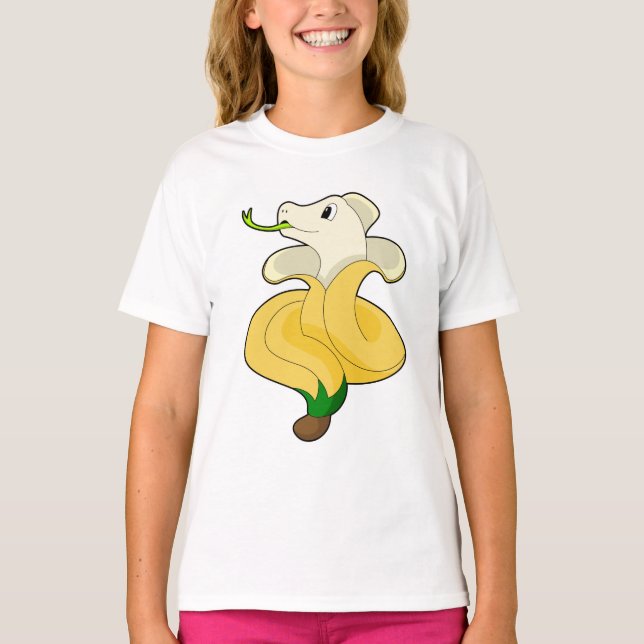Schlange mit Banana T-Shirt (Vorderseite)