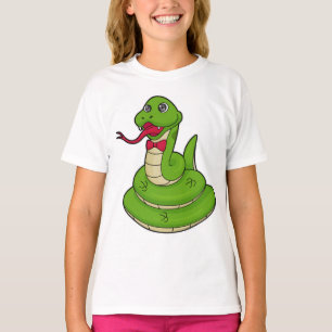 Schlange mit Bow-Krawatte T-Shirt