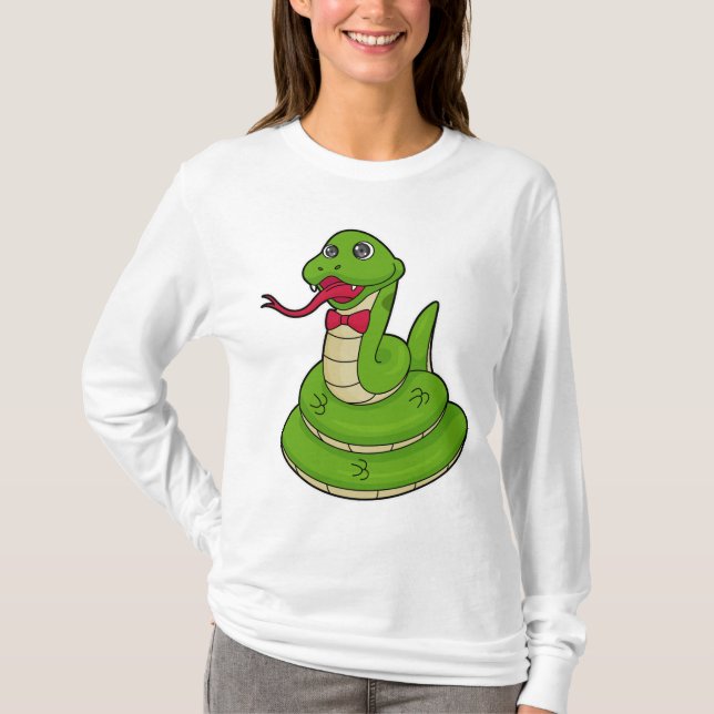Schlange mit Bow-Krawatte T-Shirt (Vorderseite)