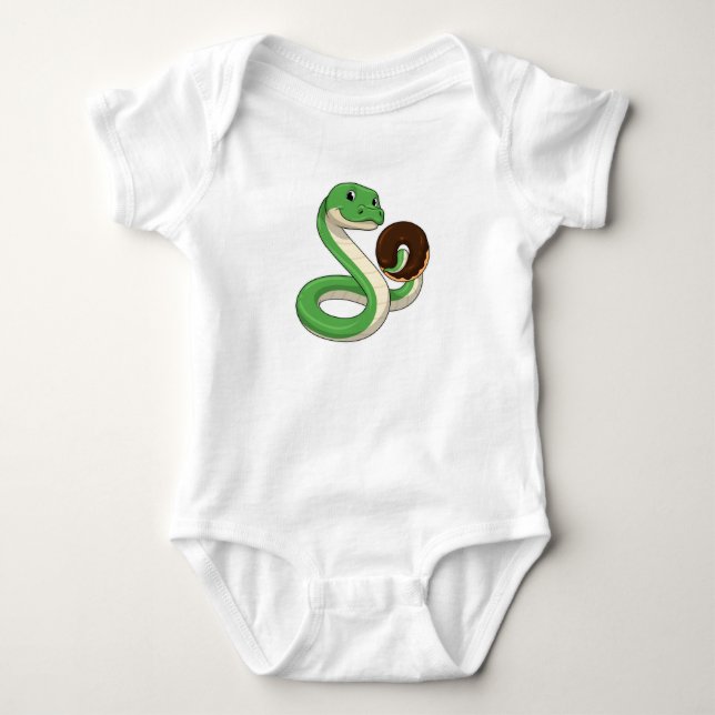 Schlange mit Donut Baby Strampler (Vorderseite)