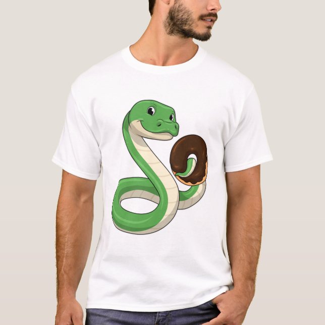 Schlange mit Donut T-Shirt (Vorderseite)