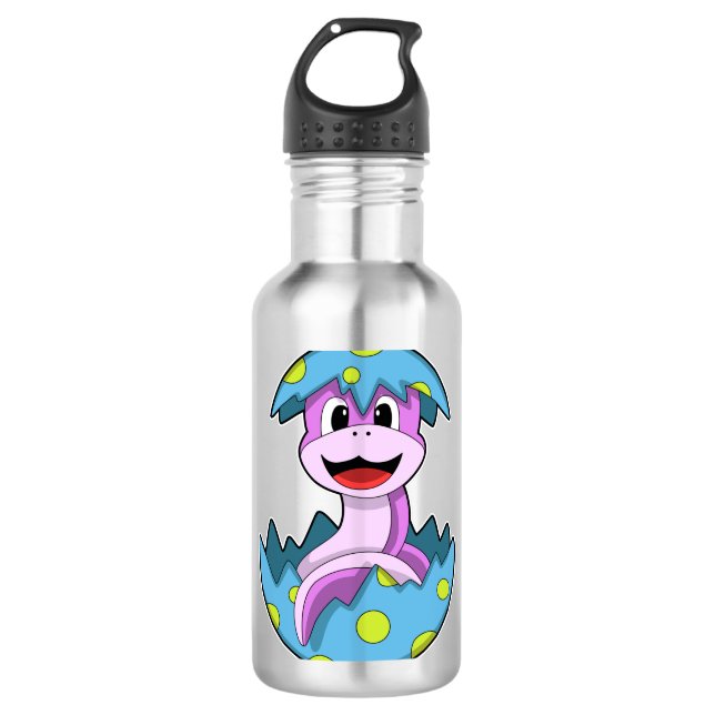 Schlange mit Ei-Muschel Edelstahlflasche (Vorderseite)