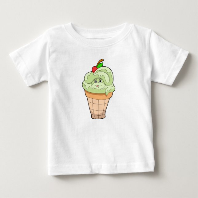 Schlange mit Eiscreme und Kirsche Baby T-shirt (Vorderseite)