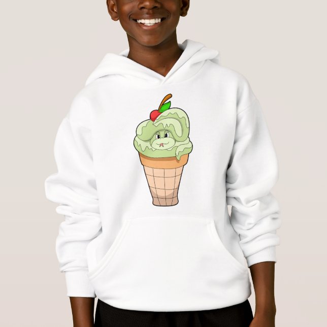 Schlange mit Eiscreme und Kirsche Hoodie (Vorderseite)