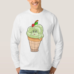 Schlange mit Eiscreme und Kirsche T-Shirt