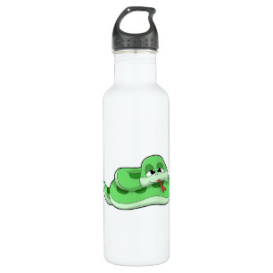 Schlange mit grünen Flächen Edelstahlflasche