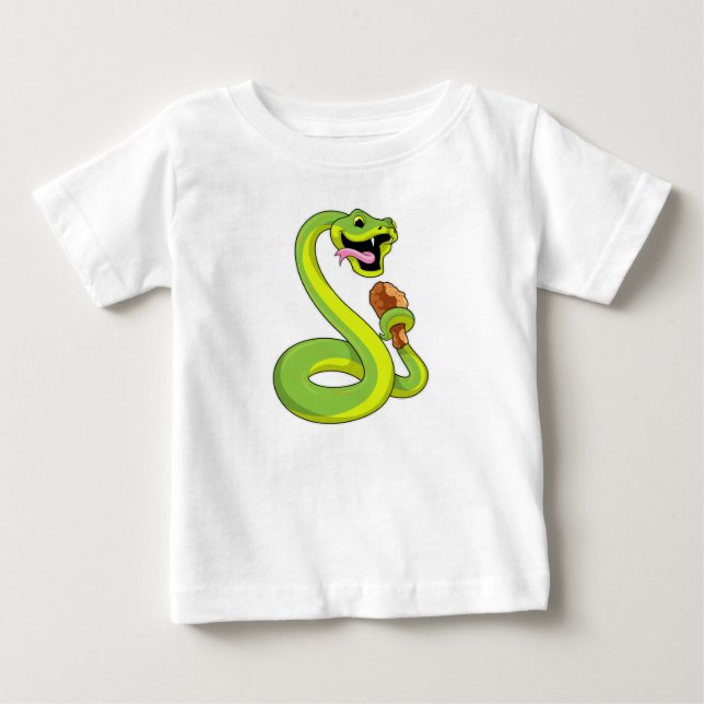 Schlange mit Hühnchen Baby T-shirt (Vorderseite)