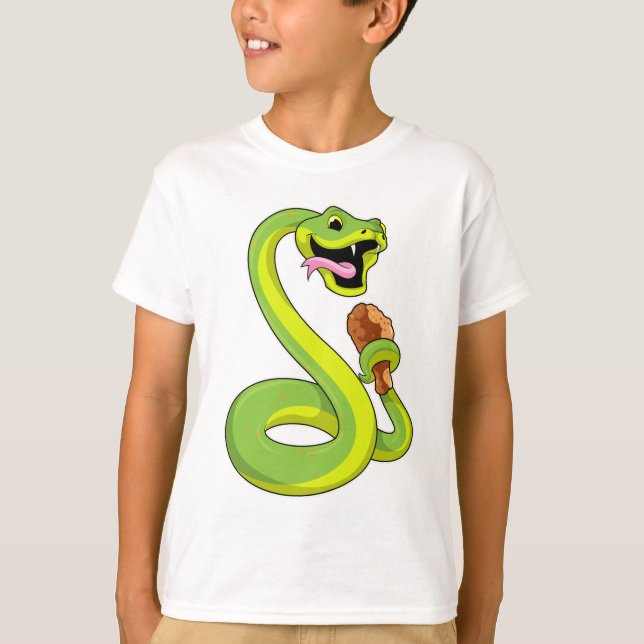Schlange mit Hühnchen T-Shirt (Vorderseite)