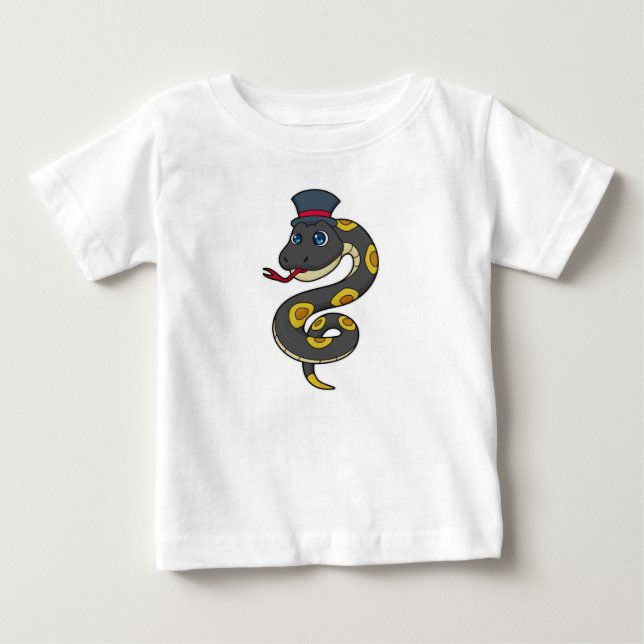 Schlange mit Hut Baby T-shirt (Vorderseite)