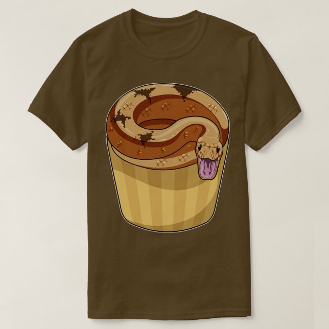 Schlange mit Muffin 2 T-Shirt (Design vorne)