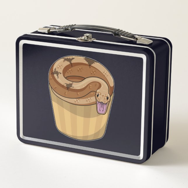 Schlange mit Muffin Metall Brotdose (Vorderseite)