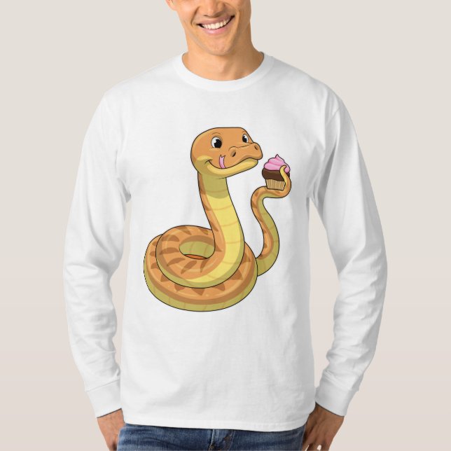 Schlange mit Muffin T-Shirt (Vorderseite)