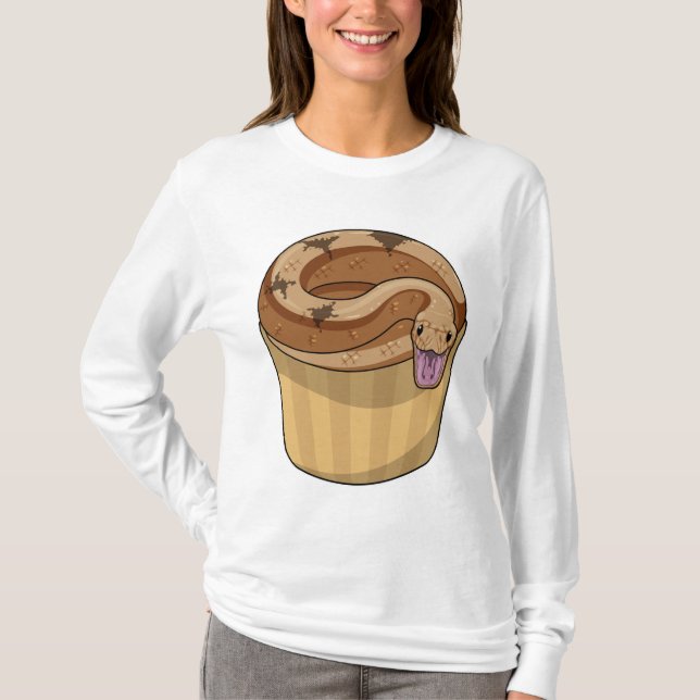 Schlange mit Muffin T-Shirt (Vorderseite)