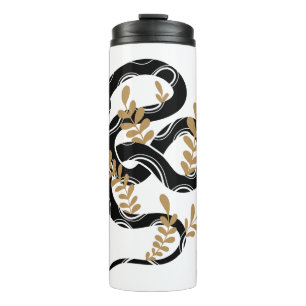 Schlange mit Pflanze Thermosbecher