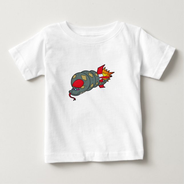 Schlange mit Rakete Baby T-shirt (Vorderseite)