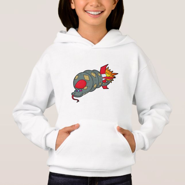 Schlange mit Rakete Hoodie (Vorderseite)