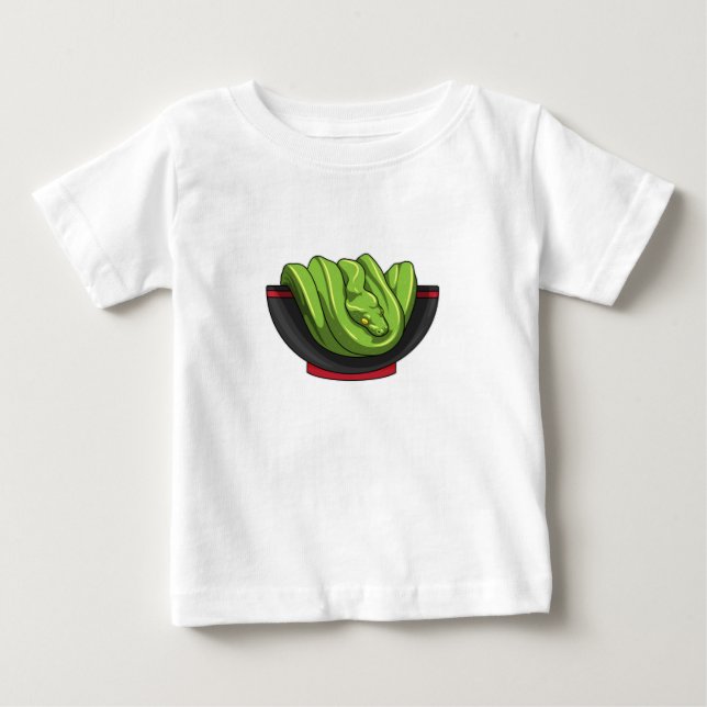 Schlange mit Ramen Bowl Baby T-shirt (Vorderseite)