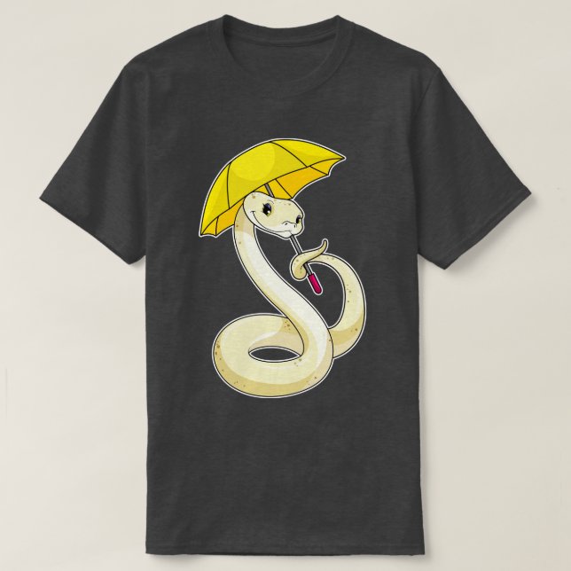 Schlange mit Regenschirm T-Shirt (Design vorne)