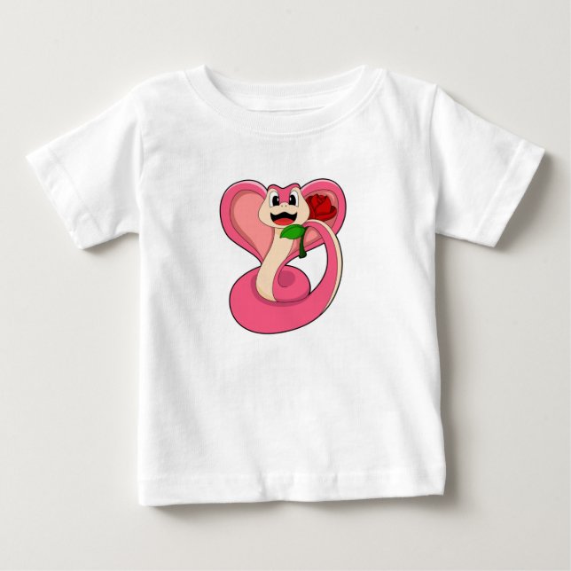 Schlange mit Rose Baby T-shirt (Vorderseite)