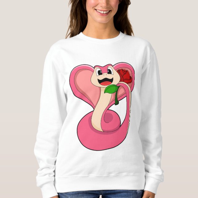 Schlange mit Rose Sweatshirt (Vorderseite)