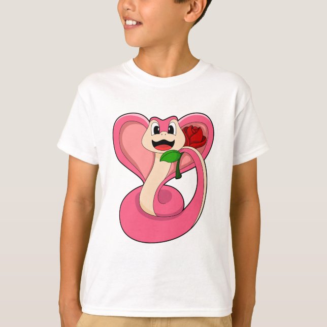 Schlange mit Rose T-Shirt (Vorderseite)