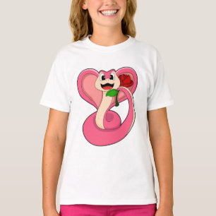 Schlange mit Rose T-Shirt
