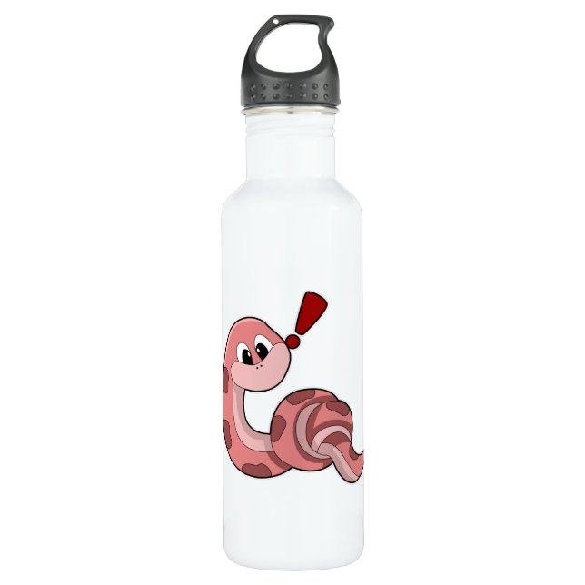 Schlange mit roten Flächen Edelstahlflasche (Vorderseite)
