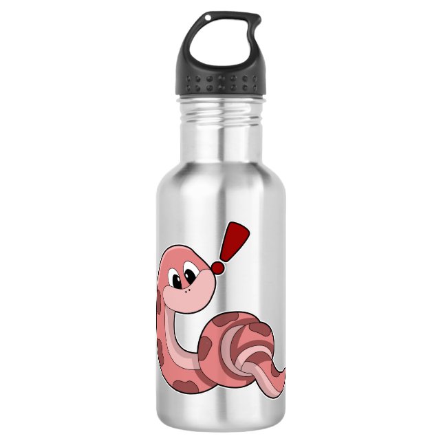 Schlange mit roten Flächen Edelstahlflasche (Vorderseite)