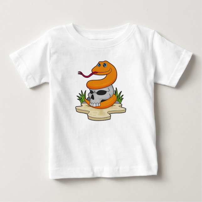 Schlange mit Schädel Baby T-shirt (Vorderseite)