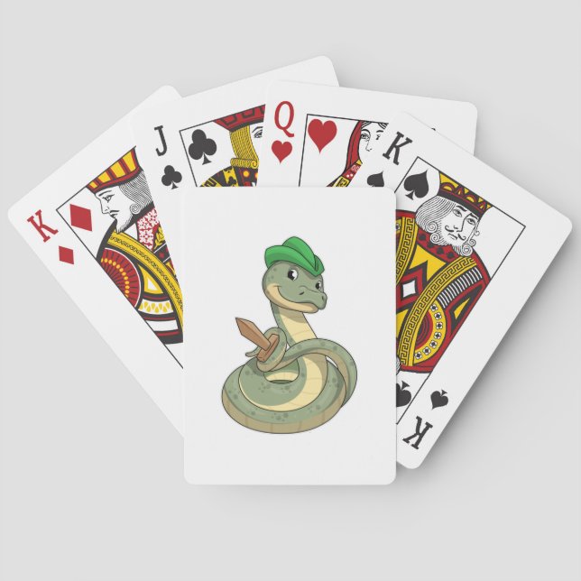 Schlange mit Schwert Spielkarten (Rückseite)