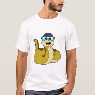 Schlange mit Schwimmbrille T-Shirt