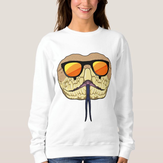 Schlange mit Sonnenbrille Sweatshirt (Vorderseite)