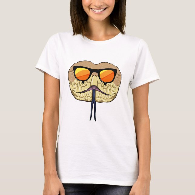 Schlange mit Sonnenbrille T-Shirt (Vorderseite)