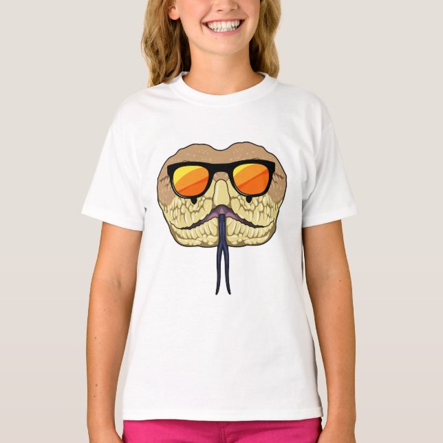 Schlange mit Sonnenbrille T-Shirt (Vorderseite)