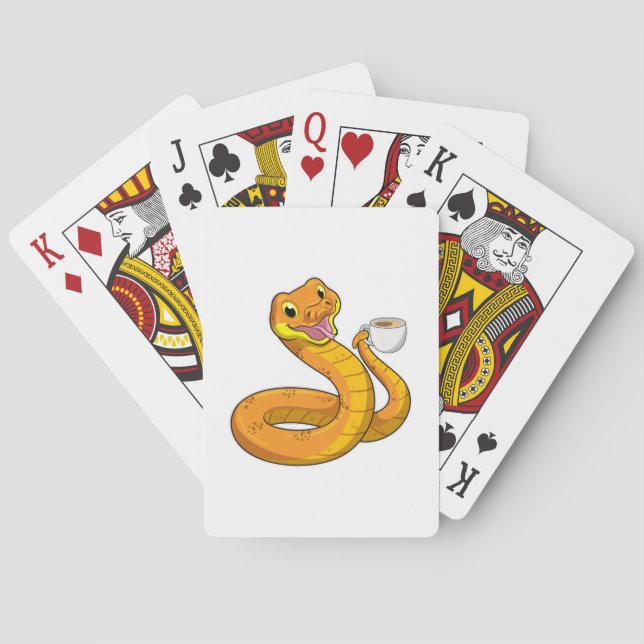 Schlange mit Tasse Kaffee Spielkarten (Rückseite)
