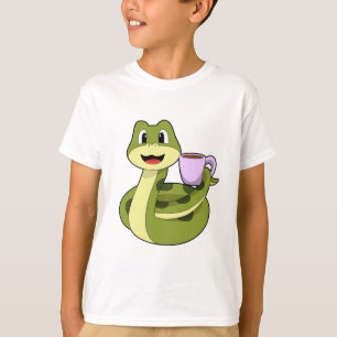 Schlange mit Tasse Kaffee T-Shirt