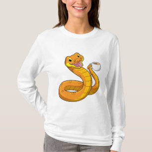 Schlange mit Tasse Kaffee T-Shirt
