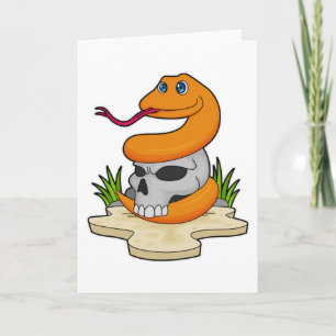 Schlange mit Totenkopf Karte