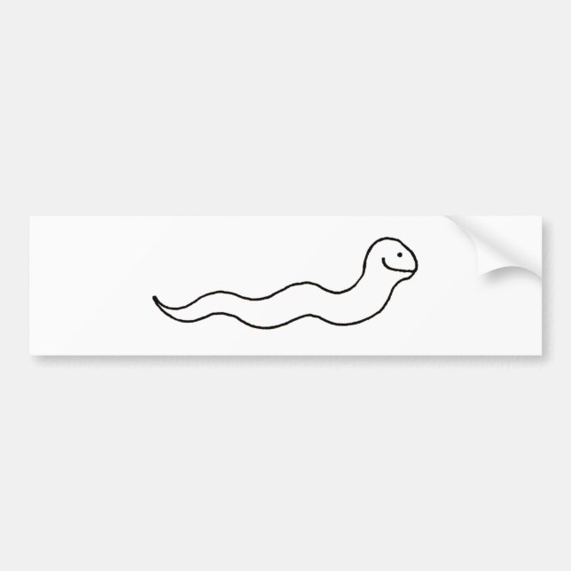Schlange oder Wurm - Spaßlinie, die Autoaufkleber (Vorne)