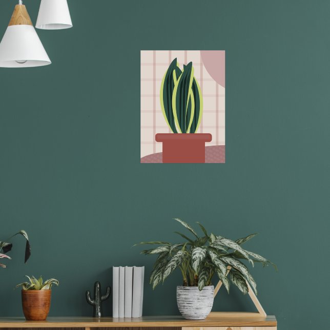 Schlange Pflanze Leaf Grid Art Poster (Wohnzimmer 1)