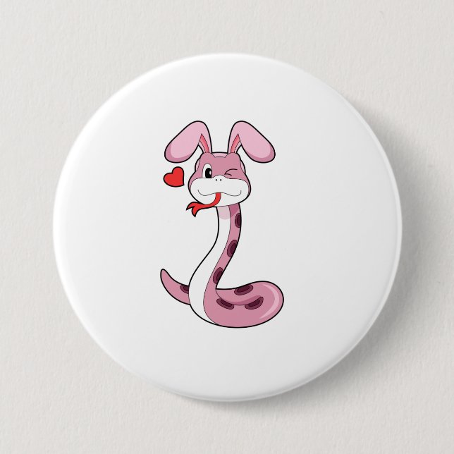 Schlange Rabbit Herz Button (Vorderseite)